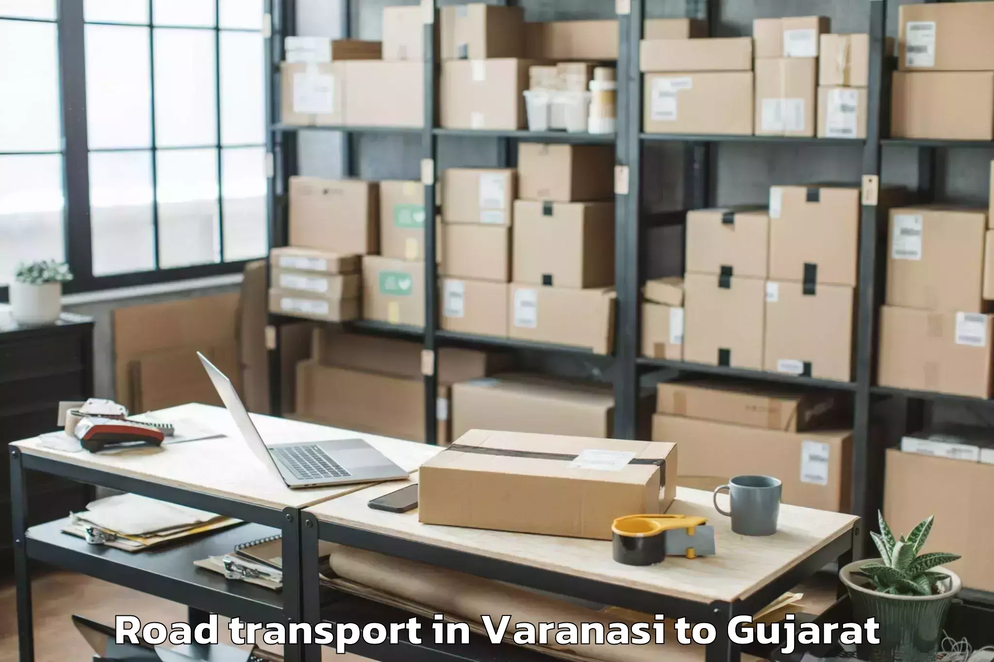 Professional Varanasi to Thasra Road Transport